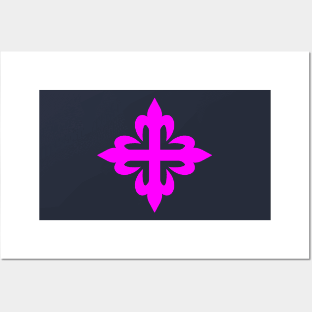 Flowered cross (pink) Wall Art by PabloDeChenez